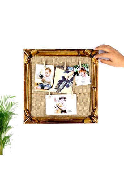 Nobbystar Bambu Hasır İpli Ev Figürlü Poloroid Fotoğraf Çerçevesi - 20x20cm.