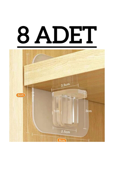 hipiylow Kendinden Yapışkanlı Şeffaf Raf Sabitleyici