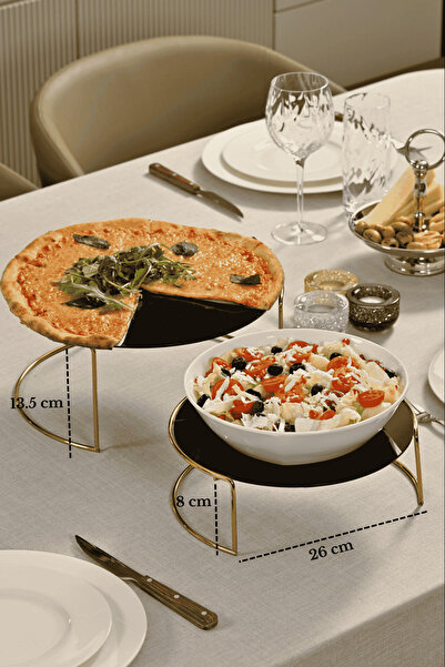 Edora Home Altın Büyük Boy Sunumluk 2'Li Metal Hediyelik Dekorasyon İkramlık ...