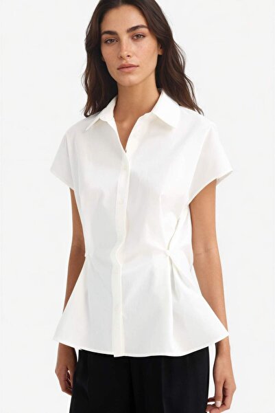 DeFacto Fitted Poplin Kısa Kollu Gömlek F7313AX25AU