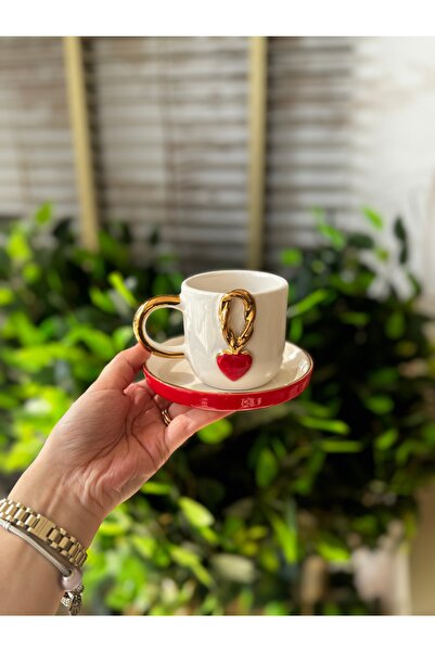 NL ATÖLYE 24 ayar altın kaplama, love serisi, %100 el yapımı Seramik fincan