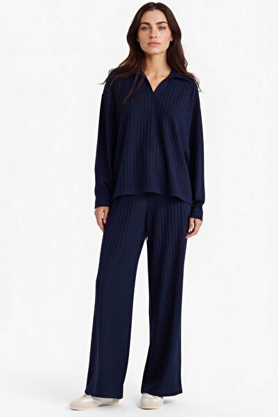 DeFacto Παντελόνι με φαρδιά πόδια και ελαστική μέση F1012AX25AU