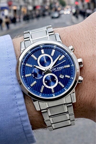 Tom Jones Luxury Steel Silver Color Men's Watch and Bracelet Gift