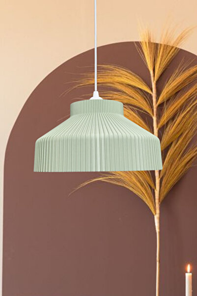 decory Kastra Mint Yeşil İskandinav Tarzı Tasarım Tekli Sarkıt Avize (Bioplas...