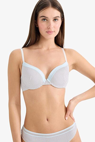 DeFacto Lace Detailed Micro Covered Padded Wire-Free T-Shirt Bra G2637Ax26Sm