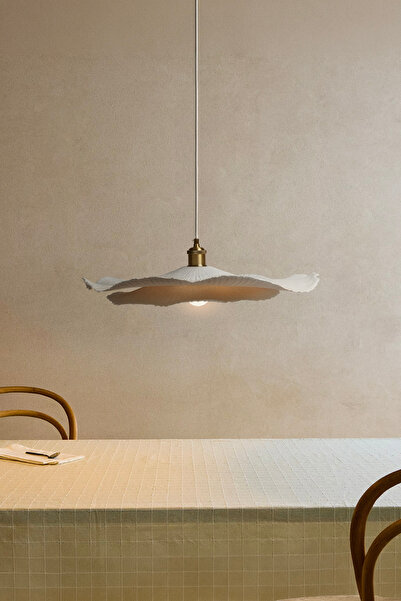 ENLORIEN HOME Dekoratif Bohem Modern Rustik Beyaz Çift Yaprak Sarkıt Avize