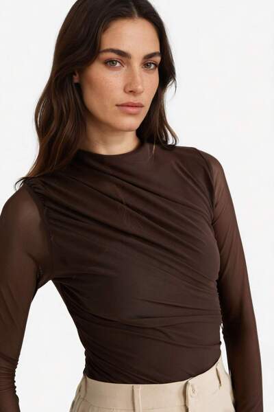 DeFacto Slim Fit λεπτή εφαρμογή από τούλι με μακρυμάνικο κορμάκι με κουμπωτά ...