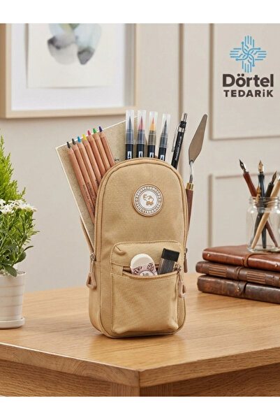 Dörtel Tedarik Slon 2 Pernica sa zatvaračem od tkanine Žuta olovka Torba kom