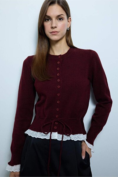 DeFacto Slim Fit Dar Kesim Bağlama Detaylı Hırka G9990AX25WN