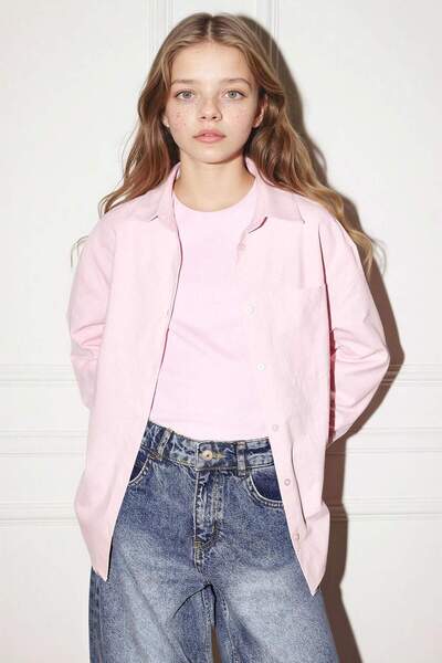 DeFacto Oksford košulja i majica, set od 2 dela, devojčica, G7382A826SP