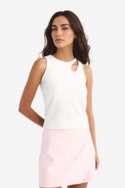 DeFacto Slım Fıt Bisiklet Yaka Fitilli Kaşkorse Atlet F9075AX25HS