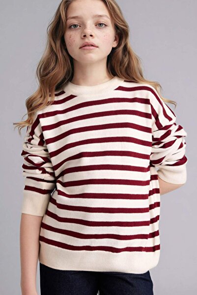 DeFacto Standardni pleteni džemper sa okruglim izrezom za devojke C6903A825AU