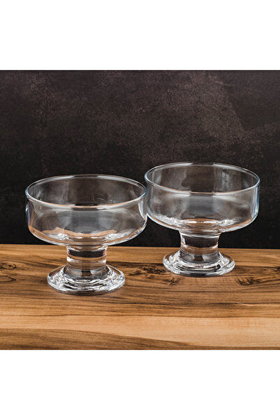 Dania طقم كاسات تقديم زجاج شفاف بقاعدة – 6 قطع متعددة الاستعمال 10 سم ✨🥂