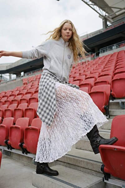 DeFacto Φούστα μάξι με δαντέλα σε γραμμή Α με ψηλή μέση F9518AX26SP