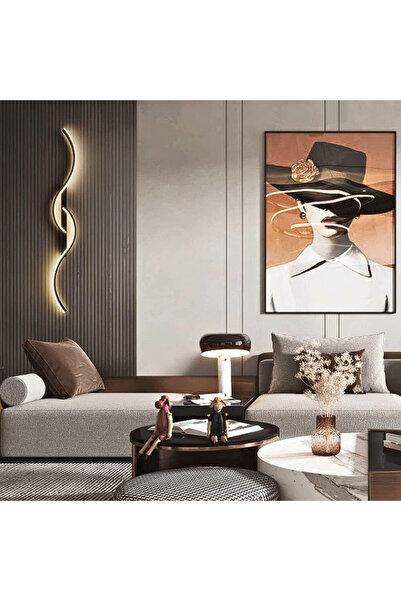 LightPlanet Lampă de perete LED cu bară 100cm, design minimalist, negru+auriu...