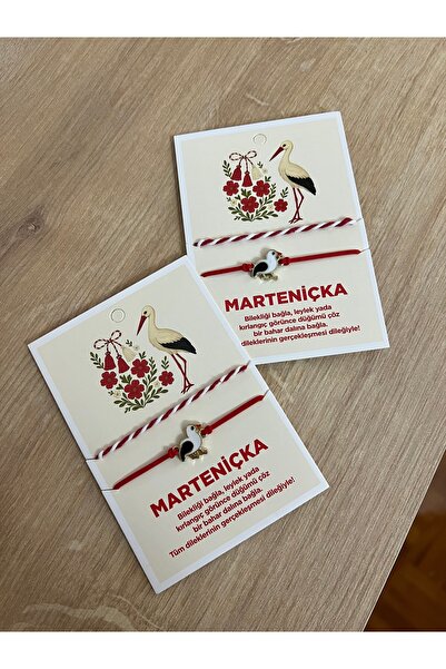 çağrışan tuhafiye marteniçka leylek figürlü şans bileklik seti (2 paket)