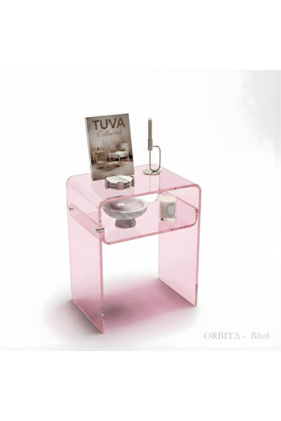 TUVA ORBITA - Raflı Pleksi Yan Sehpa Komodin | Minimal & Premium Akrilik Sehp...