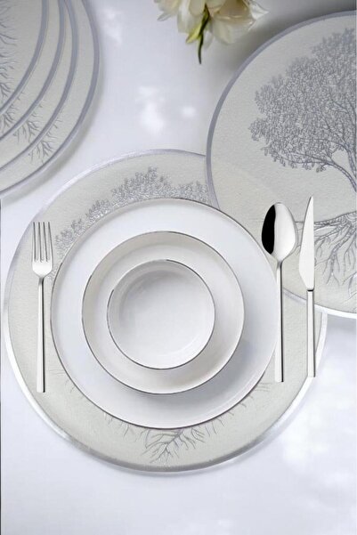 Digithome Set of 6 Placemat I Supla Round Silver 38 cm – Acr-284
