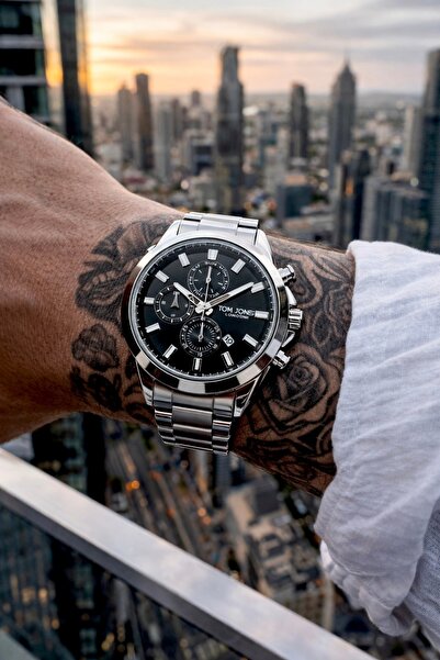 Tom Jones Marka Çelik Erkek Kol Saat Ve Bileklik Hediyeli