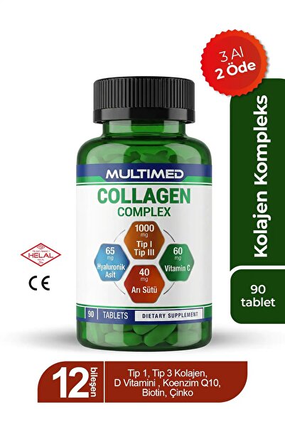 Multimed Kolajen 1000 mg – Cilt Elastikiyeti & Eklem Destek Formülü – 90 Tablet