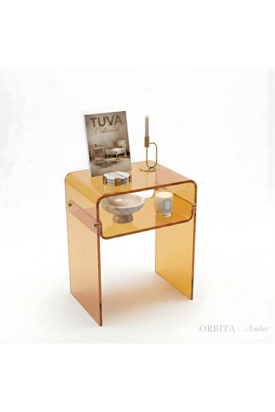 TUVA ORBITA - Raflı Pleksi Yan Sehpa Komodin | Minimal & Premium Akrilik Sehp...