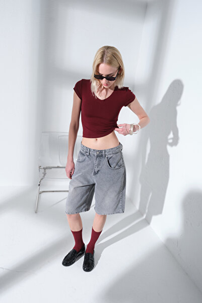 Maule Bol Kesim Rahat Jean Kot Salaş Kadın Diz altı Şort @Taranto