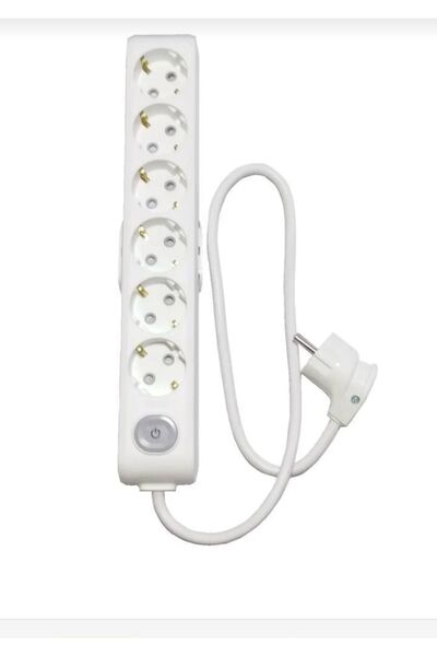 VİKO Ekonomik 6'lı Anahtarlı Grup Priz Topraklı Çocuk Korumalı 8 Metre Kablo