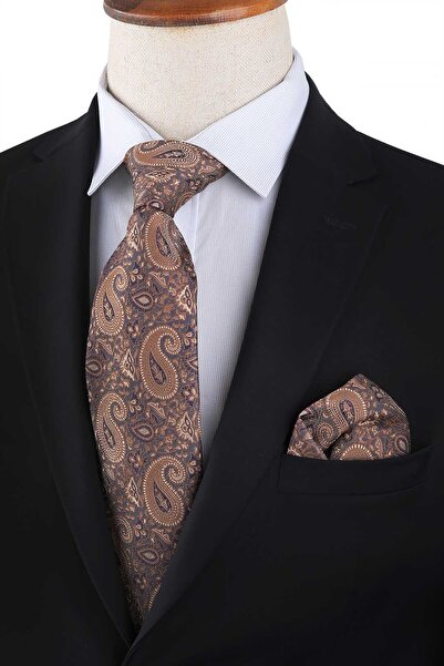 Kravatkolik Жълт шал с мотив Кърпичка Класическа вратовръзка KK13211