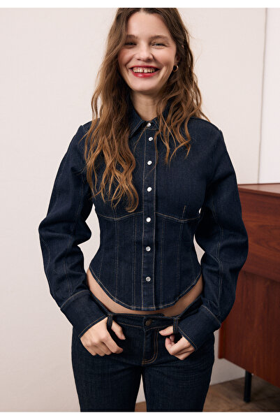 Stradivarius Denim corset shirt