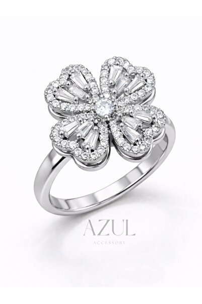 AZUL ACCESSORY ÇELİK DÖNEN YONCA ŞANS YÜZÜĞÜ