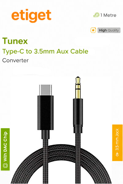 Etiget Samsung Uyumlu AUX Kablo Dönüştürücü Type-C to 3.5mm Aux Kablo 1 Metre...