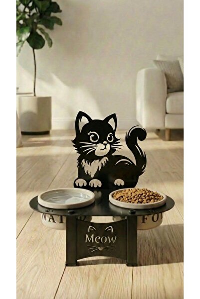 Çatım Tasarım Kedi Mama ve Su Kabı Besleme Tasarımı Seramik Kap Ev Dekorasyon