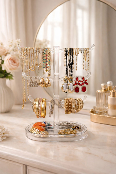 Higienox حامل مجوهرات أوليفيا ترايد، حامل للخواتم والأقراط والأساور والقلائد،...