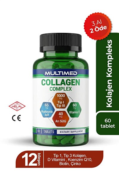 Multimed Kolajen 1000 mg – Cilt Elastikiyeti & Eklem Destek Formülü – 60 Tablet