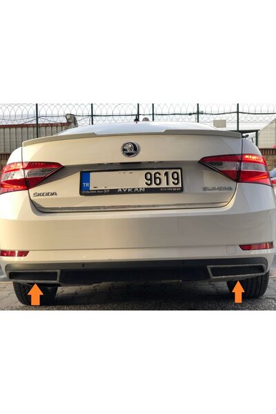 OEM AUTOGP Skoda süperb tampon altı egzoz görünüm nikelajı krom 2015+