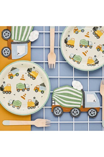 Partifabrik Σετ πιάτων και φλιτζάνια από χαρτόνι με θέμα τα ρετρό οχήματα κατ...