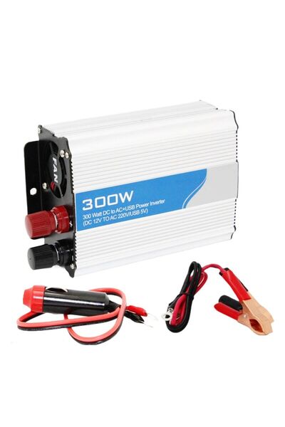 Genel Markalar Araç Karavan İnverter 12v-220v Çevirici Usb li 300 Watt 220Vol...