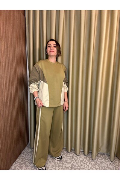 MU&ME BOUTİQUE EŞOFMAN TAKIMI TRENÇ GARNİLİ PARAŞÜT KUMAŞ BELDEN BÜZMELİ OVER...