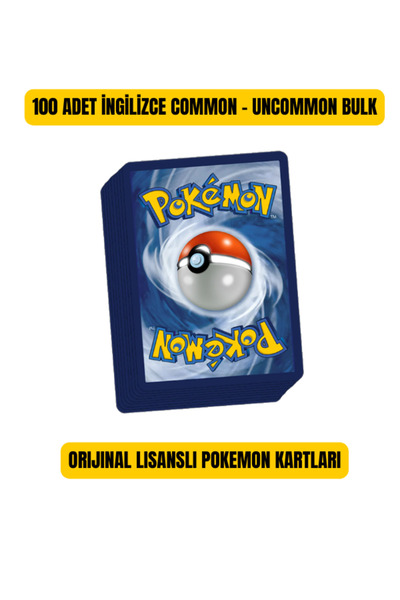 Pokemon TCG Pokechu Pokemon 100 Adet Tekrarsız Bulk
