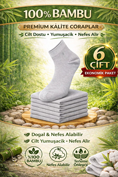 YOTITEX Natural 100% Bamboo Unisex 6-Pack Socks