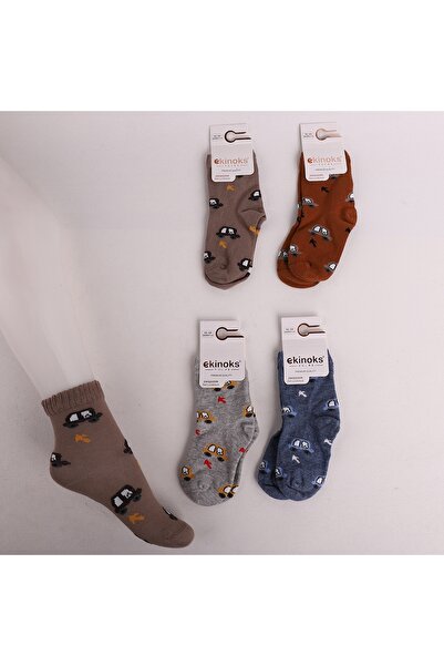 DRESSY LIFE 4-Piece Baby Boy Socks Patterned Seamless Seasonal Socks