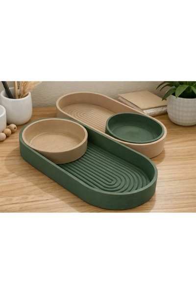 LayerOne Minimal Tasarım Oval Tepsi & Kase Seti – Çok Amaçlı Kullanım