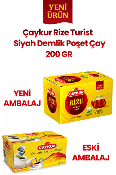 Çaykur حقيبة إبريق الشاي السياحي من ريز 40 قطعة 200 جرام. 8 قطع