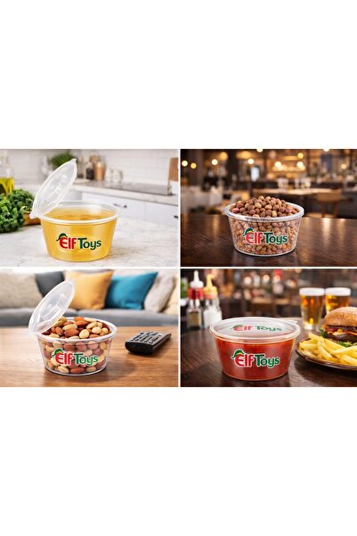 ELF TOYS Sosluk sızdırmaz (25) adet 120 ml mini saklama kabı et suyu , kemik suyu , buzluk ve sos kabı