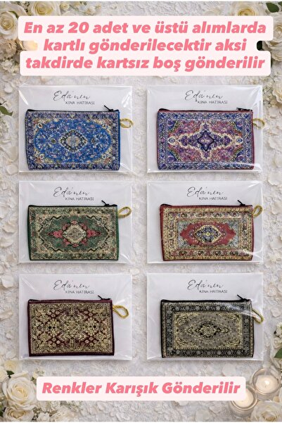 FİORE HEDİYELİK Kına Hediyelik Etnik Desen Kumaş Cüzdan Kına Hatırası Karışık...