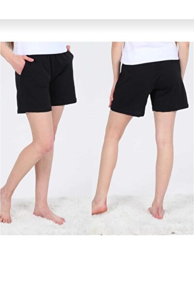 Güven Collection Siyah penye unisex şort