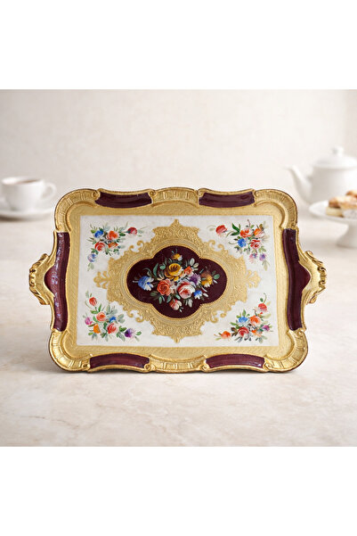 L&M FLORENCE ART صينية فلورنسا الفنية الإيطالية مستطيلة الشكل 55×36 سم قطعة و...