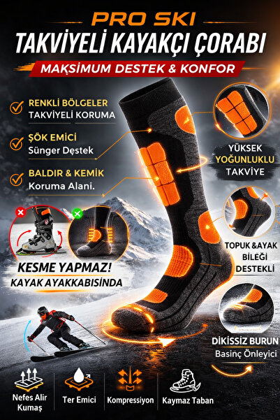 YOTITEX Kış Sporları İçin Özel Kayak Çorabı | Sıcak & Rahat