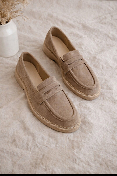 POTEEN Gigi Women's Suede Buckled Daily Loafers Ballet Flats Shoes C323-Mink