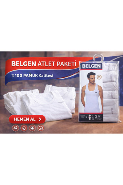 AKY BELGEN MUŠKA BELA KSNUMKS-PACK PAMUČNA PAMUČNA POTKOŠULJA